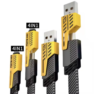 Cabo Usb Turbo 65w Carregador 4 Em 1 Tipo C Para Iphone 1m Preto